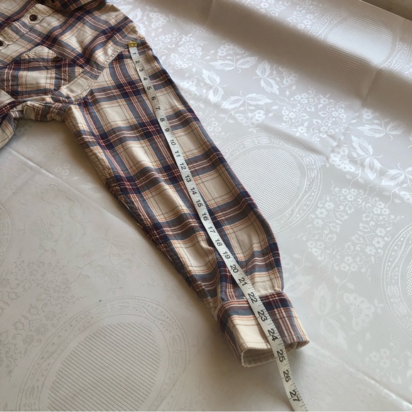 Vans Off The Wall Men’s Size L Tan/Brown Plaid Shirt Long Sleeves Button Down … - Picture 8 of 16